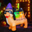 Chien avec hiboux gonflable