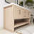 60 In. W X 21 In. D X 35 In. H Double Sink Freestanding Bath Vanity In Light Oak With White Acrylic Top