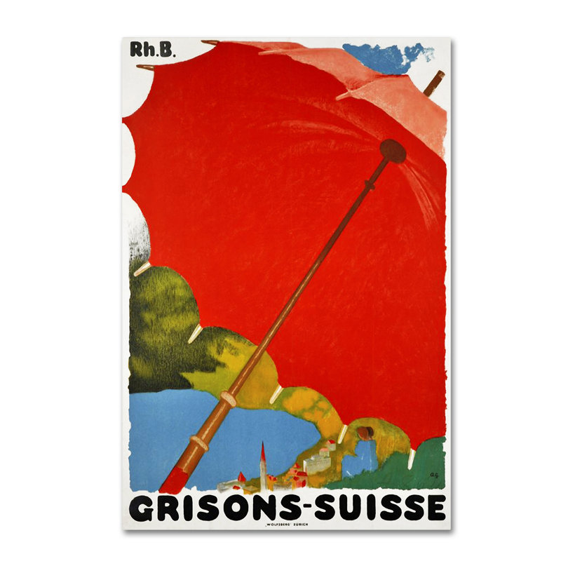 « travel 15 », affiche rétro sur toile tendue, H 19 po x l 12 po