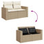  Ensemble de canapé de jardin beige