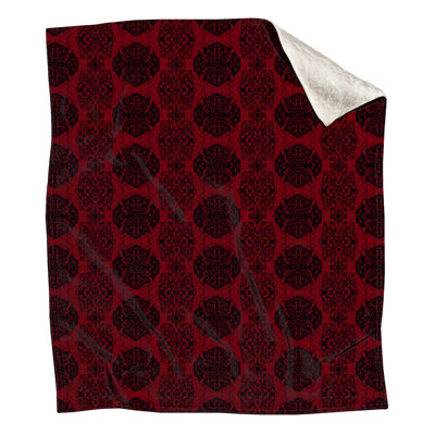 Red Ornamental Damask Blankets