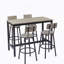 Ensemble de table de bar avec 4 tabourets de bar et siège souple en polyuréthane avec dossier