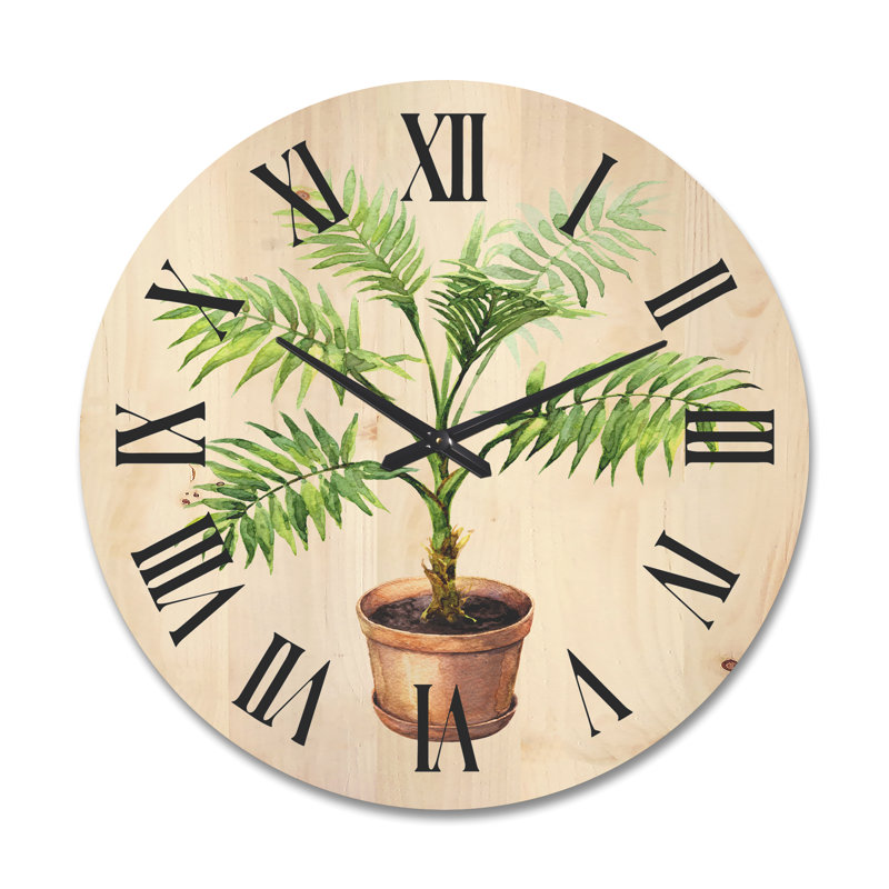 Horloge murale Palm in Clay, Grand