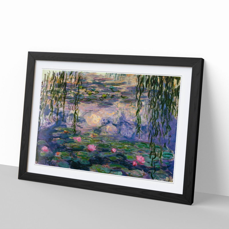 Water Lilies Lily Pond Vol.11 by Claude Monet - Picture Frame Painting, Black, 27cm H x 36cm W x 2cm D