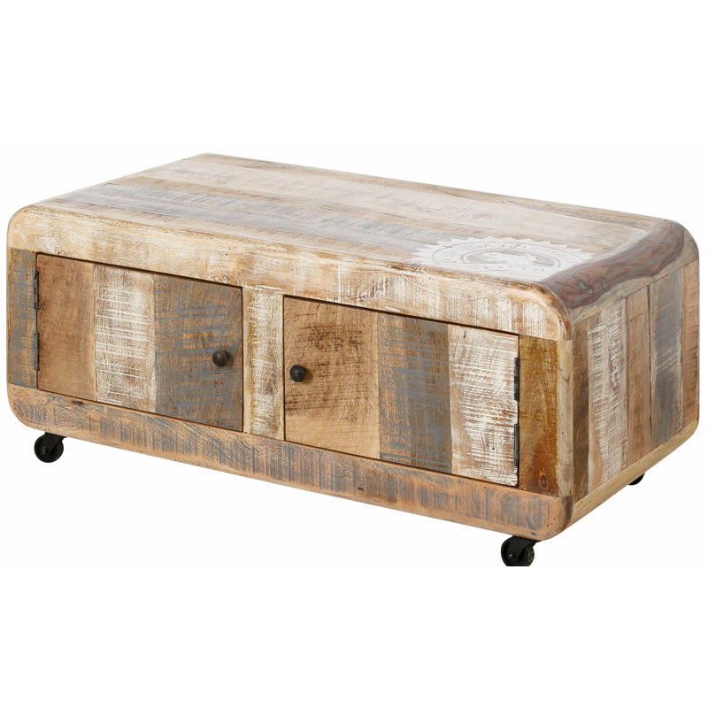 Jared Solid Wood Four Leg Coffee Table with Storage