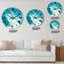 Nuage blanc sur marbre bleu II - horloge murale moderne-1049953917