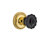 Rope Rosette with Crystal Black Door Knob