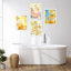 «Pastel Watercolor Paint Stroke Collage», ensemble de 4 impressions murales géométriques abstraites encadrées sur papier, impression de 4 pièces-93012209-93012212
