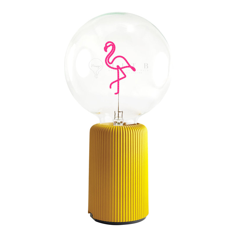 Ampoule FLAMINGO rouge avec base Lampe de table PORTABLE Pop Nomad, Jaune, H 19 po x l 4,92 po x P 13 po