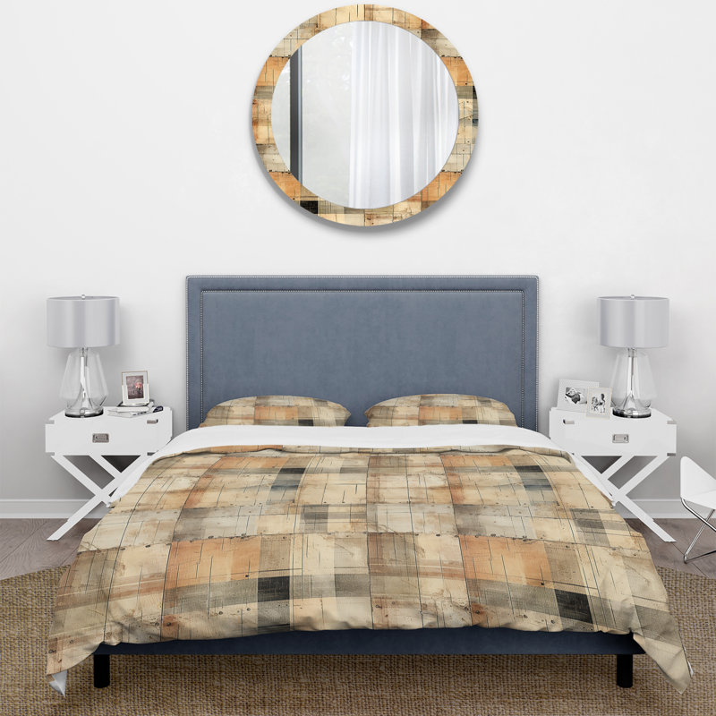 Ensemble de housse de couette beige rustique, Housse de couette pour très grand lit et 2 très