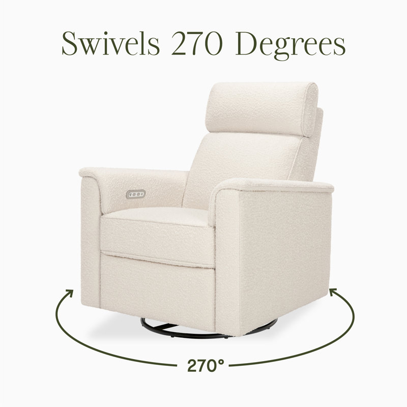Willa Plus Power Glider Recliner w/ Power Headrest, Performance Ivory Boucle