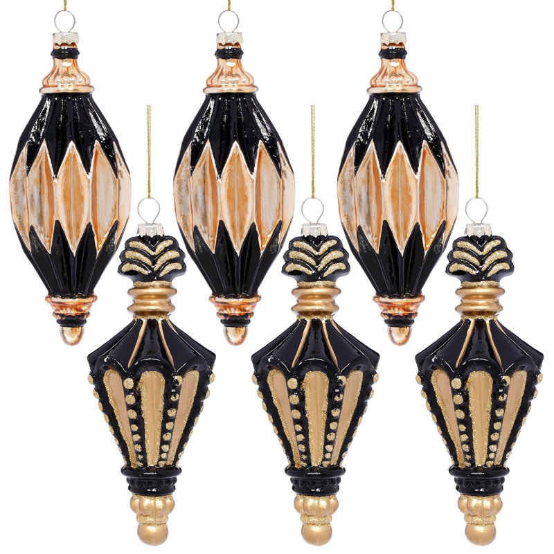 Baroque Finial Ornament, Set Of 6 - 7 Inches