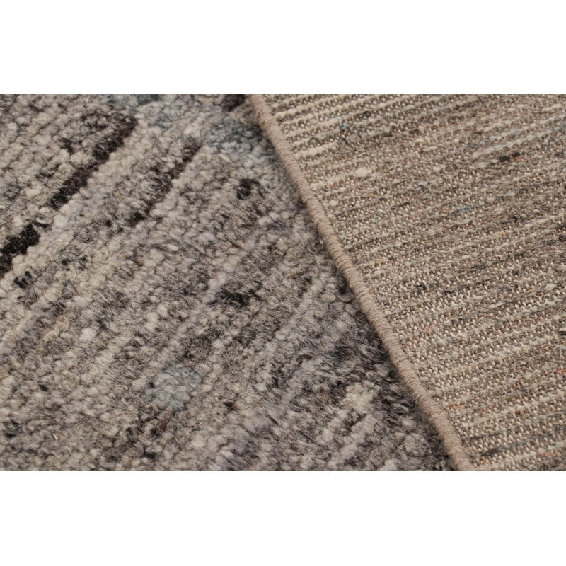 Moroccan Hand Knotted Wool Area Rug, Rectangle 4' x 5'