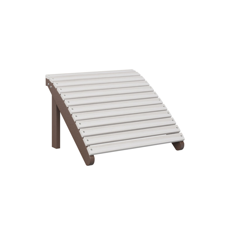 Outdoor Ottoman, Seashell Top/Chocolate Brown Base