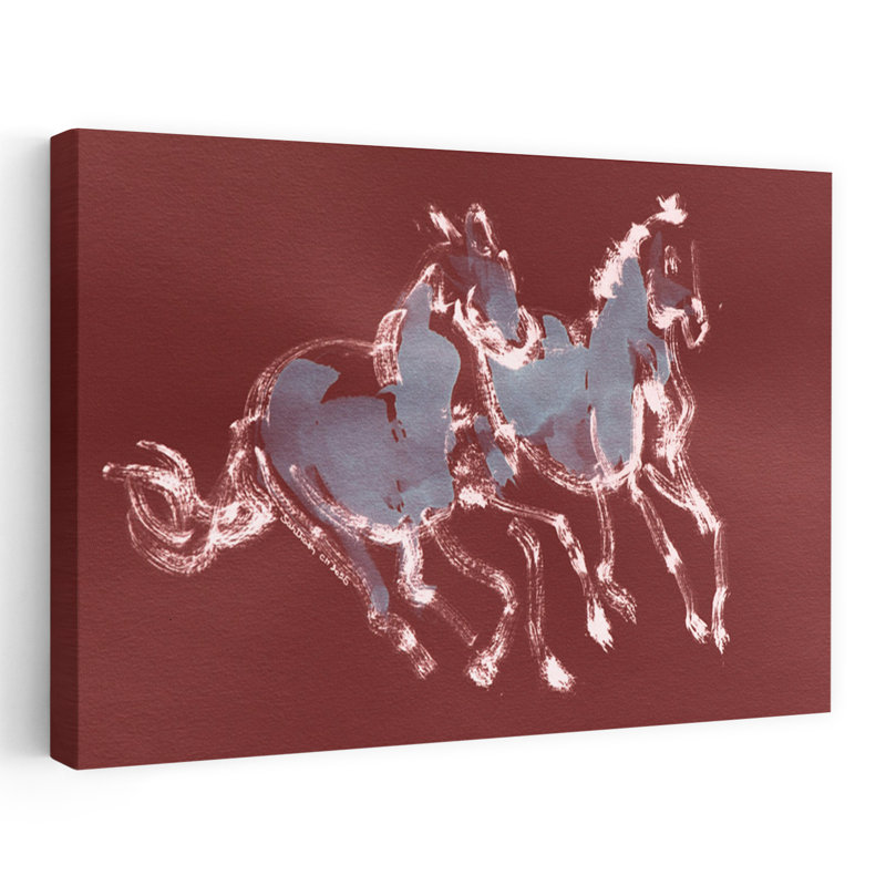 Abstrait cheval moderne abstrait, reproduction d'art contemporain cheval, 40" H x 60" W