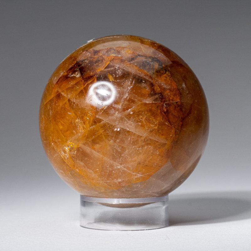 Genuine Polished Lemon Quartz (2") Sphere from Madagascar, Orange/Yellow