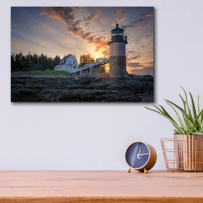 Ebern Designs 'Spring Morning At Marshall Point' by Rick Berk Acrylic Glass Wall Art