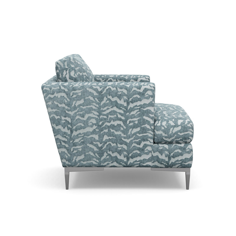 Aiden Accent Chair, Antique Bronze, Tigre Denim