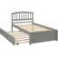 Lit plateforme gris élégant avec lit gigogne - Bois massif pour une fabrication et un style de sommeil de qualité