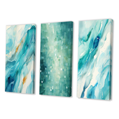 " Turquoise Waves Impressions Of Infinity " 3 - Pieces