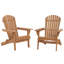 Ensemble de 2 chaises pliantes en bois pour l'extérieur Adirondack avec dossier pré-assemblé, chaise de patio en bois pour patio