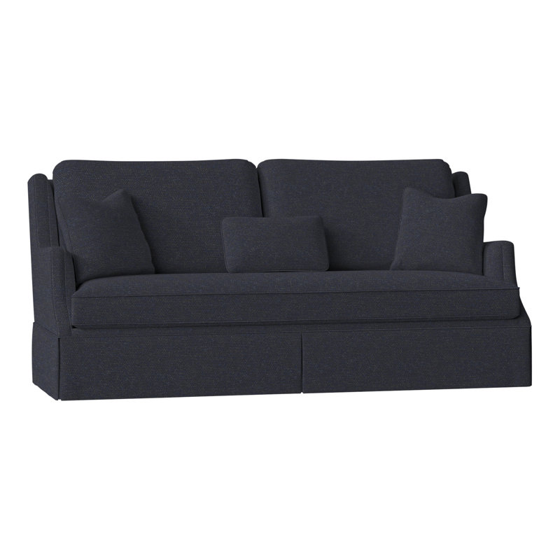Savannah 87.5" Chenille Round Arm Sofa with Reversible Cushions, Perigold Play Navy
