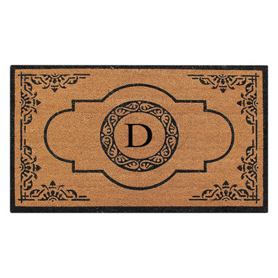 Issac Natural Coir and PVC Backing 36" X 72" Double Door Mat Outdoor Entrance Monogrammed Doormat 