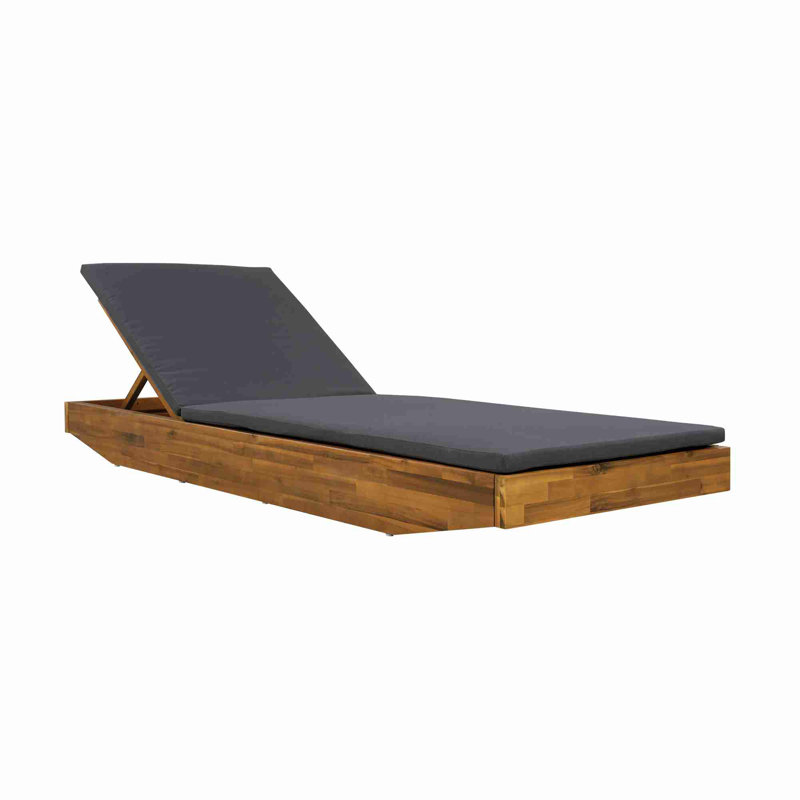 Outdoor Recliner with Water-Resistant Lounge Cushion, Dark Gray