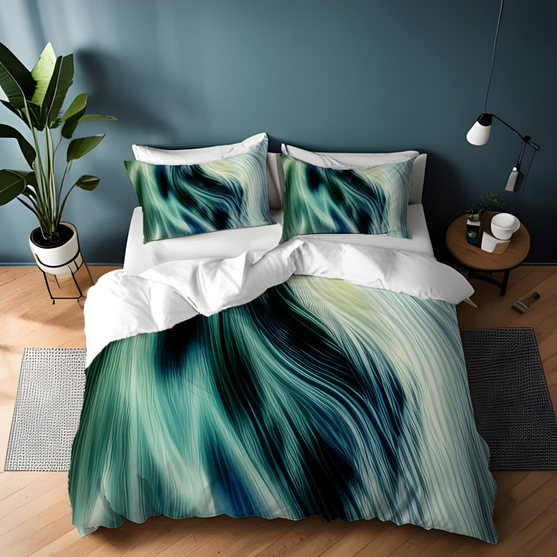 Polyester Abstract Duvet Cover, Twin Duvet Cover + 1 Queen Sham