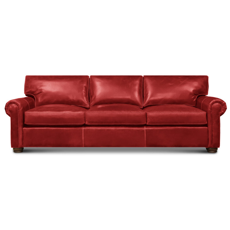 Bordeaux Leather Sofa, Saddle (Maestro Artisano), Espresso
