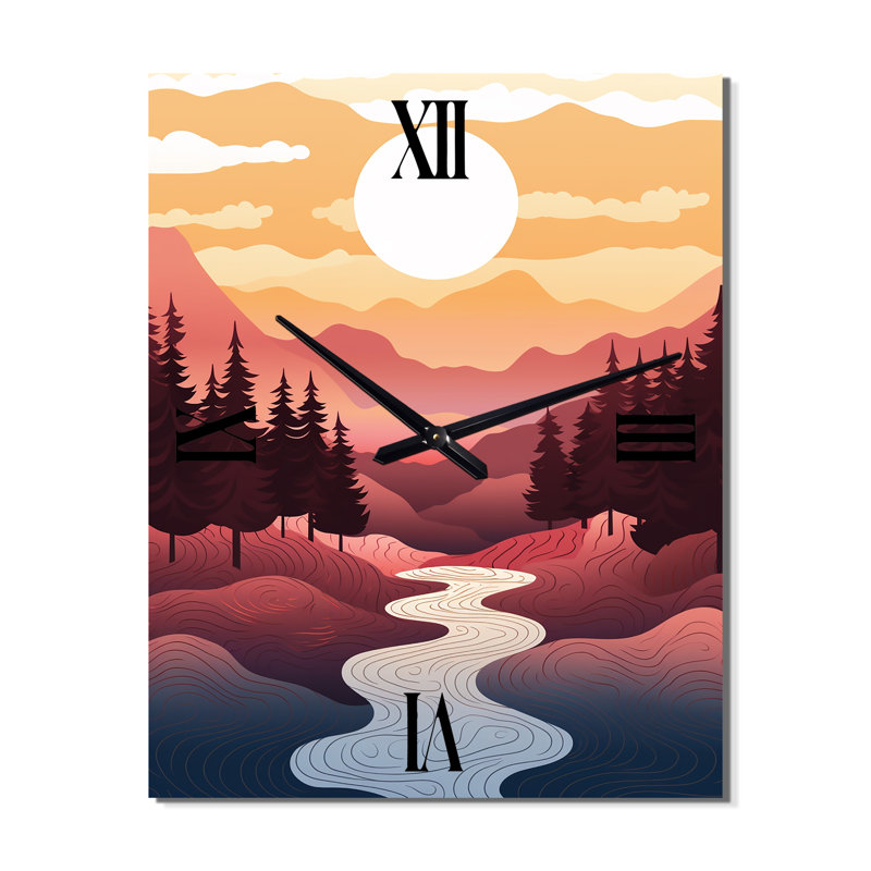 Horloge murale moderne Mountain Mountain, Petit