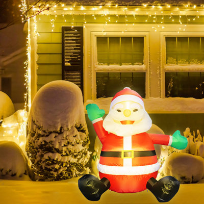 PMU Christmas - Décorations gonflables des Fêtes, Père Noël assis, 4 pi (1 / paquet)