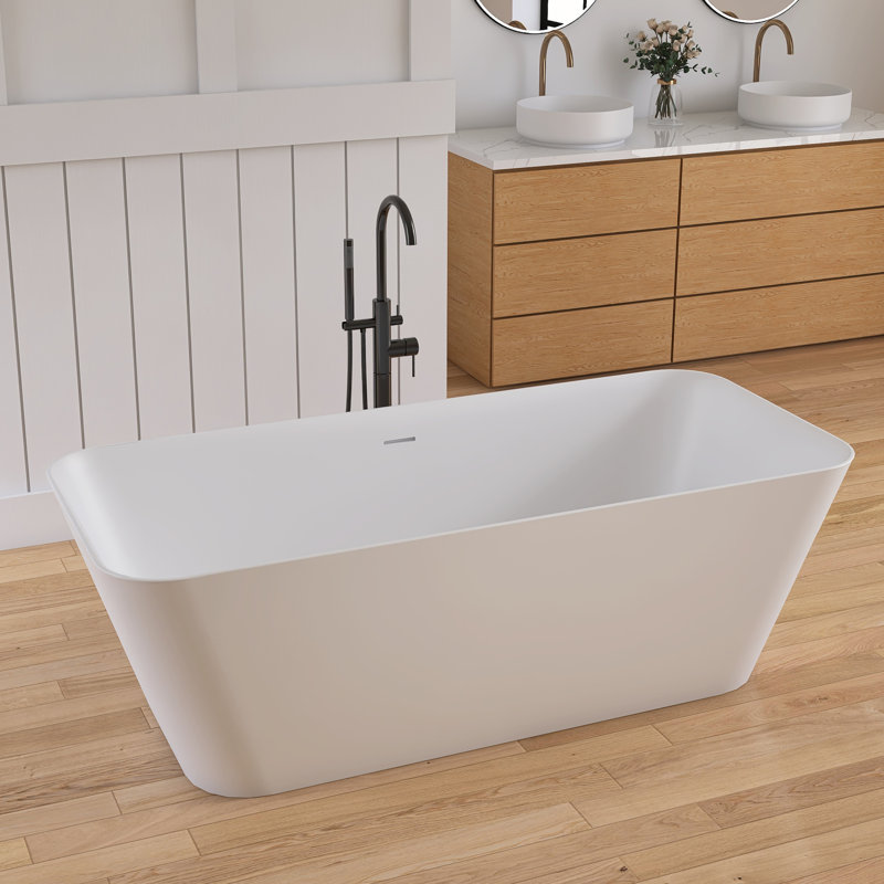 Forma 67'' Freestanding Tub Solid Surface Deep Freestanding Soaking Bathtub