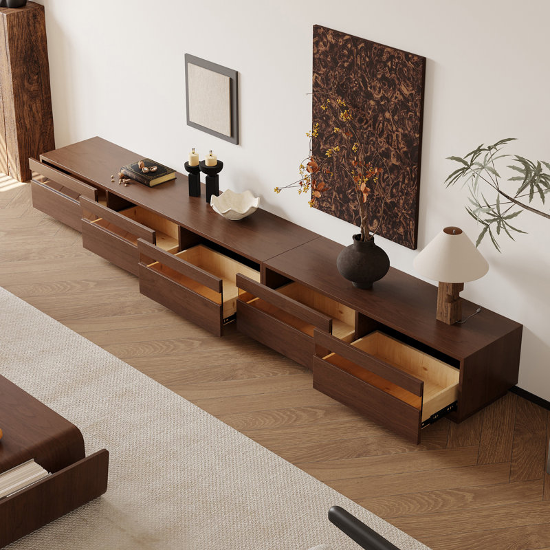Brown 5 Drawers TV Stand