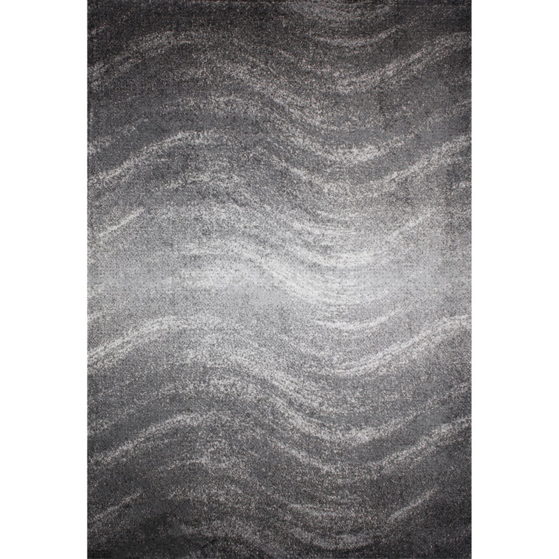 Asavira Abstract Area Rug for Living Room Bedroom Dining Room Kitchen, Charcoal/Black, Rectangle 7'6" x 9'6"