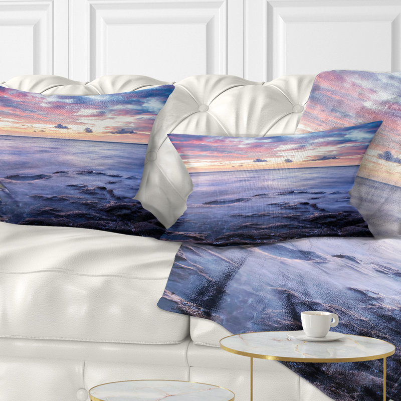 Coussin lombaire à grand exposition twilight sea rock, Rectangle 12" x 20"