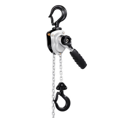 Palan manuel à chaîne à levier, capacité 1 / 4T 550LBS robuste, chaîne en acier allié G80 de 5 pi avec frein mécanique à double cliquet, crochets rotatifs à 360 °, pour la construction d'entrepôt