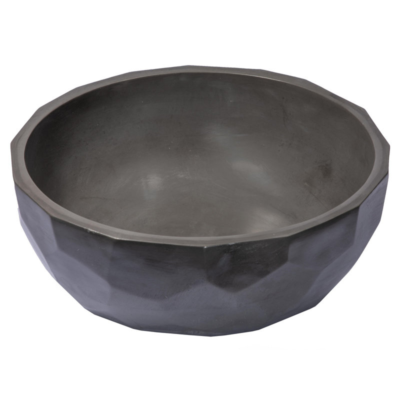 Eden Bath 16.3'' Concrete Circular Bathroom Sink, Charcoal