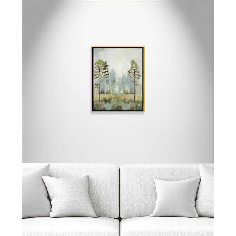 Tall Green Trees II by Allison Pearce, 21.5" H x 17.5" W, Gold