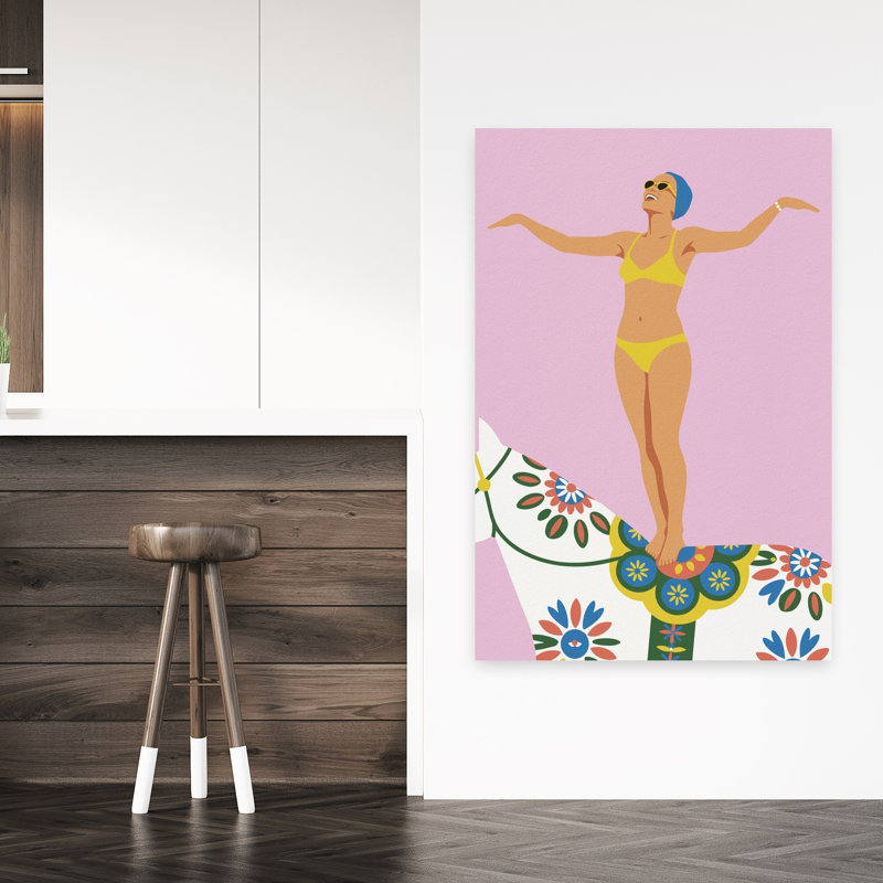 Joyeux acrobate sur cheval, art rétro rétro