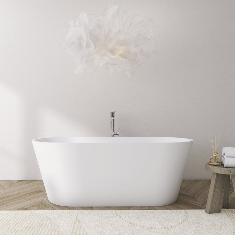 Baignoire autoportante confortablement ergonomique de conception moderne à surface solide pour salle de bain luxueuse