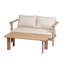 Causeuse d'extérieur en bois d'acacia rustique pour 2 personnes avec table basse et coussins hydrofuges pour le balcon de la cour arrière Barrow