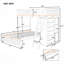 Lit superposé simple au-dessus de double en bois avec six tiroirs et tablettes flexibles, lit inférieur avec roulettes-227183284