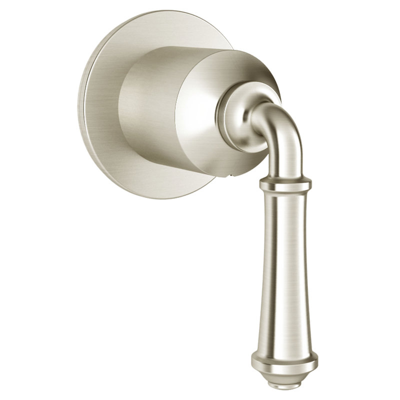 Robinet de douche à inverseur avec garniture et poignée levier Delancey, Nickel brossé