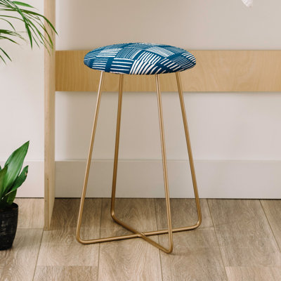 Upholstered Counter Stool with Metal Frame
