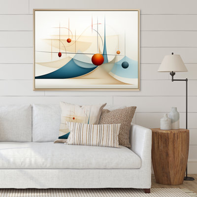 Red Moon Retro Celestial Landscape - Print on Canvas