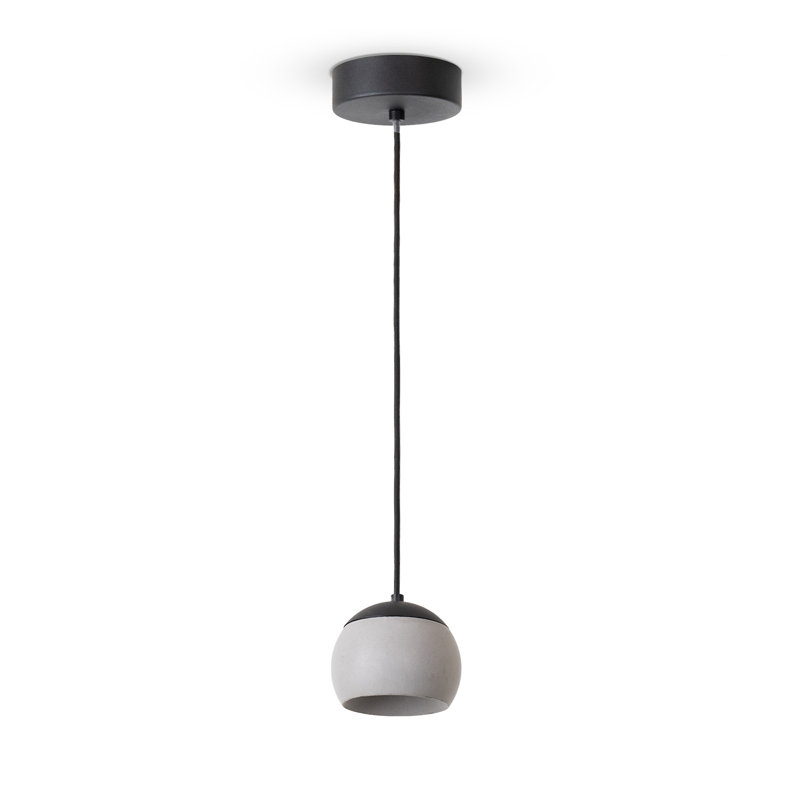 Dome pendant light 1-light Renetta, Black/Concrete
