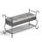Upholstered Shoe Rack Bench For Entryway - Rustic Fabric And Metal Bench With Storage Shelf - Black & Silver