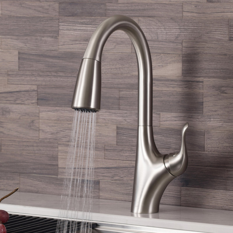 Merlin Stainless Steel Pull Down Single Handle Kitchen Faucet, Spot Free Stainless Steel