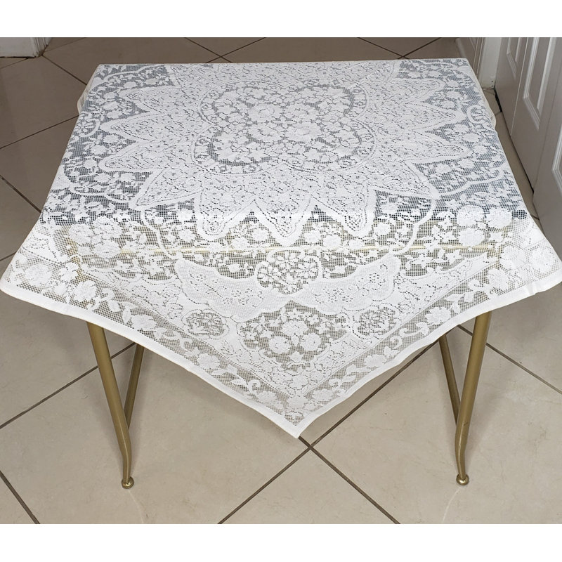 40 inch Lace Tablecloth, Table topper for small tables, Cream